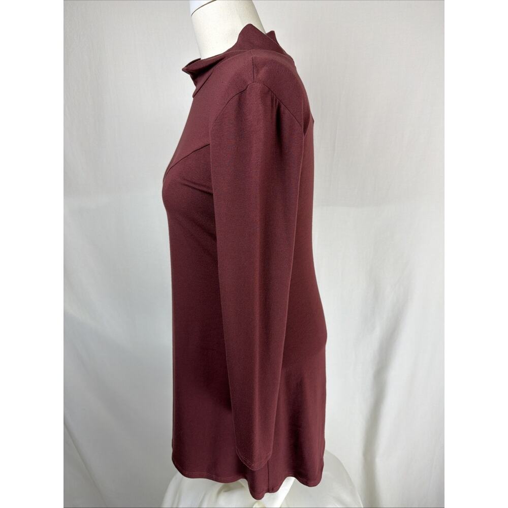 NWT Chalet M63857 "Jean" Maroon Long Sleeve Mock Neck Long Tunic USA#0732 2X